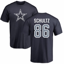 NFL Nike Dallas Cowboys #86 Dalton Schultz Navy Blue Name & Number Logo T-Shirt