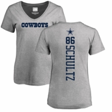 NFL Women's Nike Dallas Cowboys #86 Dalton Schultz Ash Backer V-Neck T-Shirt