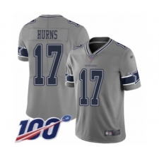 Youth Dallas Cowboys #17 Allen Hurns Limited Gray Inverted Legend 100th Season Football Jersey