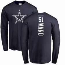 NFL Nike Dallas Cowboys #51 Jihad Ward Navy Blue Backer Long Sleeve T-Shirt
