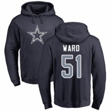 NFL Nike Dallas Cowboys #51 Jihad Ward Navy Blue Name & Number Logo Pullover Hoodie