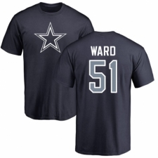 NFL Nike Dallas Cowboys #51 Jihad Ward Navy Blue Name & Number Logo T-Shirt