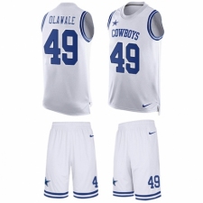 Men's Nike Dallas Cowboys #49 Jamize Olawale Limited White Tank Top Suit NFL Jersey