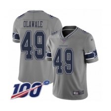 Youth Dallas Cowboys #49 Jamize Olawale Limited Gray Inverted Legend 100th Season Football Jersey
