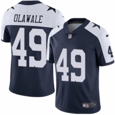 Youth Nike Dallas Cowboys #49 Jamize Olawale Navy Blue Throwback Alternate Vapor Untouchable Limited Player NFL Jersey