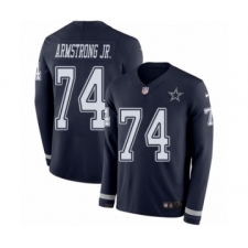 Men's Nike Dallas Cowboys #74 Dorance Armstrong Jr. Limited Navy Blue Therma Long Sleeve NFL Jersey