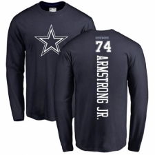 NFL Nike Dallas Cowboys #74 Dorance Armstrong Jr. Navy Blue Backer Long Sleeve T-Shirt