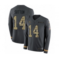 Youth Nike Denver Broncos #14 Courtland Sutton Limited Black Salute to Service Therma Long Sleeve NFL Jersey