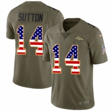 Youth Nike Denver Broncos #14 Courtland Sutton Limited Olive/USA Flag 2017 Salute to Service NFL Jersey