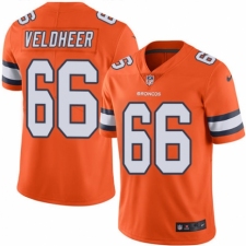 Men's Nike Denver Broncos #66 Jared Veldheer Elite Orange Rush Vapor Untouchable NFL Jersey
