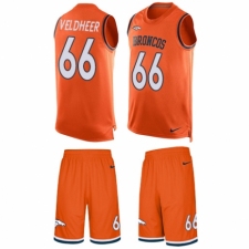 Men's Nike Denver Broncos #66 Jared Veldheer Limited Orange Tank Top Suit NFL Jersey