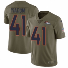 Men's Nike Denver Broncos #41 Isaac Yiadom Limited Olive 2017 Salute to Service NFL Jersey