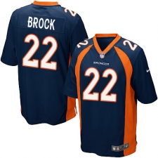 Men's Nike Denver Broncos #22 Tramaine Brock Game Navy Blue Alternate NFL Jersey