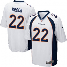 Men's Nike Denver Broncos #22 Tramaine Brock Game White NFL Jersey
