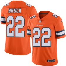 Men's Nike Denver Broncos #22 Tramaine Brock Limited Orange Rush Vapor Untouchable NFL Jersey