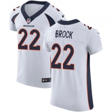 Men's Nike Denver Broncos #22 Tramaine Brock White Vapor Untouchable Elite Player NFL Jersey