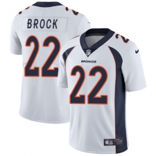 Men's Nike Denver Broncos #22 Tramaine Brock White Vapor Untouchable Limited Player NFL Jersey