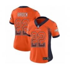 Women's Nike Denver Broncos #22 Tramaine Brock Limited Orange Rush Drift Fashion NFL Jersey