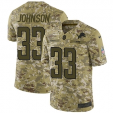 Men's Nike Detroit Lions #33 Kerryon Johnson Limited Camo 2018 Salute to Service NFL Jersey