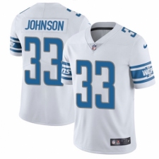 Men's Nike Detroit Lions #33 Kerryon Johnson White Vapor Untouchable Limited Player NFL Jersey
