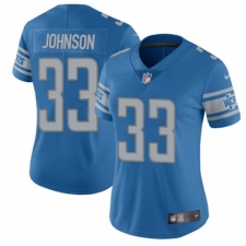 Women's Nike Detroit Lions #33 Kerryon Johnson Blue Team Color Vapor Untouchable Limited Player NFL Jersey