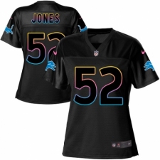 Women's Nike Detroit Lions #52 Christian Jones Game Black Fashion NFL Jersey
