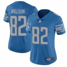 Women's Nike Detroit Lions #82 Luke Willson Blue Team Color Vapor Untouchable Elite Player NFL Jersey