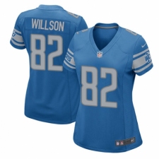Women's Nike Detroit Lions #82 Luke Willson Game Blue Team Color NFL Jersey