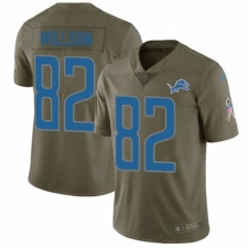 Youth Nike Detroit Lions #82 Luke Willson Limited Olive 2017 Salute to Service NFL Jersey
