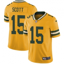Men's Nike Green Bay Packers #15 JK Scott Elite Gold Rush Vapor Untouchable NFL Jersey