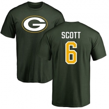 NFL Nike Green Bay Packers #6 JK Scott Green Name & Number Logo T-Shirt