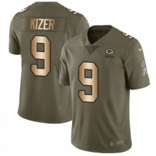 Youth Nike Green Bay Packers #9 DeShone Kizer Limited Olive/Gold 2017 Salute to Service NFL Jersey