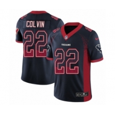 Men's Nike Houston Texans #22 Aaron Colvin Limited Navy Blue Rush Drift Fashion NFL Jersey