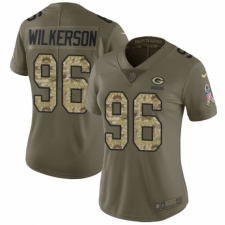 Women's Nike Green Bay Packers #96 Muhammad Wilkerson Limited Olive/Camo 2017 Salute to Service NFL Jersey