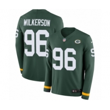 Youth Nike Green Bay Packers #96 Muhammad Wilkerson Limited Green Therma Long Sleeve NFL Jersey