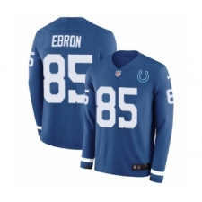 Youth Nike Indianapolis Colts #85 Eric Ebron Limited Blue Therma Long Sleeve NFL Jersey
