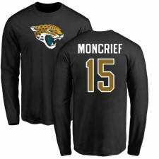 NFL Nike Jacksonville Jaguars #15 Donte Moncrief Black Name & Number Logo Long Sleeve T-Shirt
