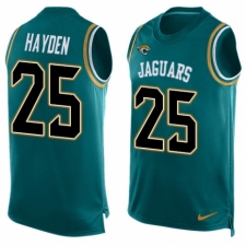 Men's Nike Jacksonville Jaguars #25 D.J. Hayden Limited Teal Green Player Name & Number Tank Top NFL Jersey