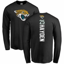 NFL Nike Jacksonville Jaguars #25 D.J. Hayden Black Backer Long Sleeve T-Shirt