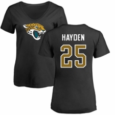 NFL Women's Nike Jacksonville Jaguars #25 D.J. Hayden Black Name & Number Logo Slim Fit T-Shirt