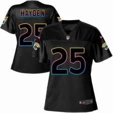 Women's Nike Jacksonville Jaguars #25 D.J. Hayden Game Black Fashion NFL Jersey