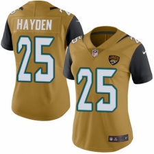 Women's Nike Jacksonville Jaguars #25 D.J. Hayden Limited Gold Rush Vapor Untouchable NFL Jersey