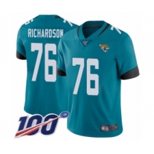 Men's Jacksonville Jaguars #76 Will Richardson Teal Green Alternate Vapor Untouchable Limited Player 100th Season Football Jersey