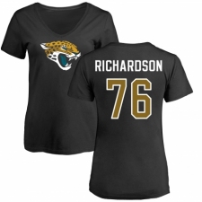 NFL Women's Nike Jacksonville Jaguars #76 Will Richardson Black Name & Number Logo Slim Fit T-Shirt