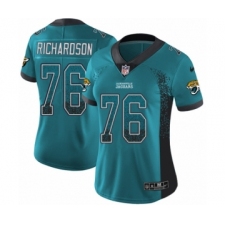 Women's Nike Jacksonville Jaguars #76 Will Richardson Limited Teal Green Rush Drift Fashion NFL Jersey