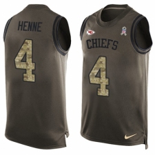 Men's Nike Kansas City Chiefs #4 Chad Henne Limited Green Salute to Service Tank Top NFL Jersey