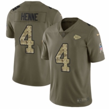 Men's Nike Kansas City Chiefs #4 Chad Henne Limited Olive/Camo 2017 Salute to Service NFL Jersey