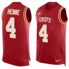 Men's Nike Kansas City Chiefs #4 Chad Henne Limited Red Player Name & Number Tank Top NFL Jersey