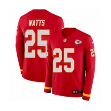 Youth Nike Kansas City Chiefs #25 Armani Watts Limited Red Therma Long Sleeve NFL Jersey