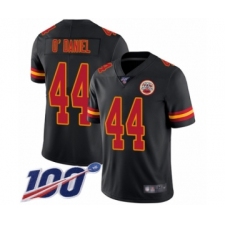 Men's Kansas City Chiefs #44 Dorian O'Daniel Limited Black Rush Vapor Untouchable 100th Season Football Jersey